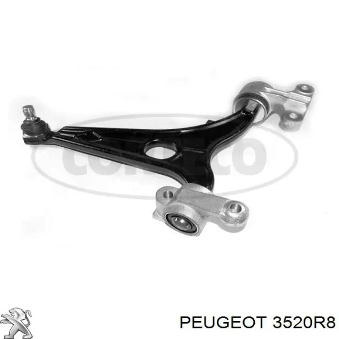 3520R8 Peugeot/Citroen Wahacz zawieszenia przedniego dolny lewy