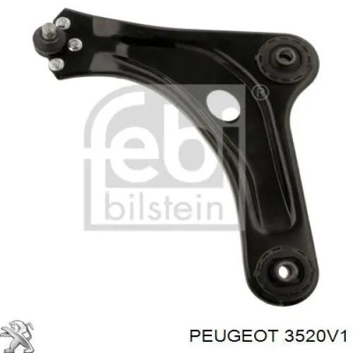 3520V1 Peugeot/Citroen Wahacz zawieszenia przedniego dolny lewy