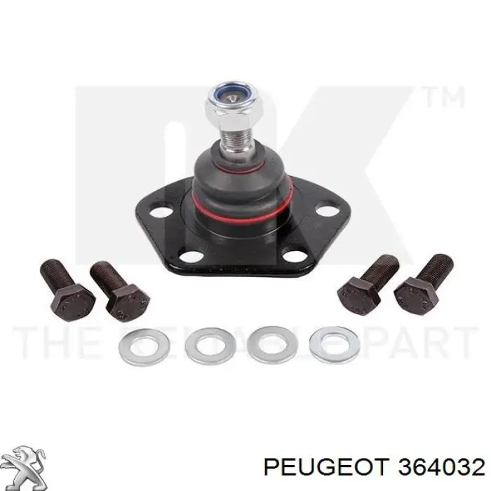 Do koszyka 364032 Peugeot/Citroen Sworzeń wahacza dolny