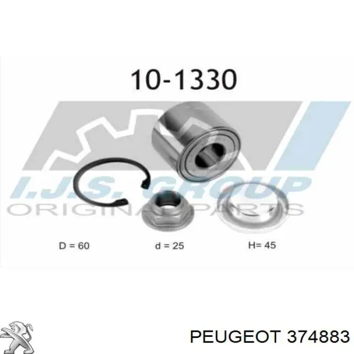 Do koszyka 374883 Peugeot/Citroen Lożysko piasty tylnej