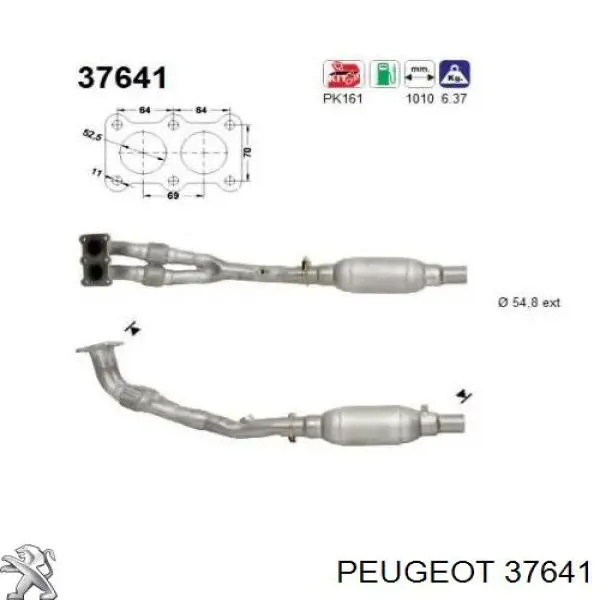 Szpilka kolektora wydechowego Peugeot 206 SW (2E, K)