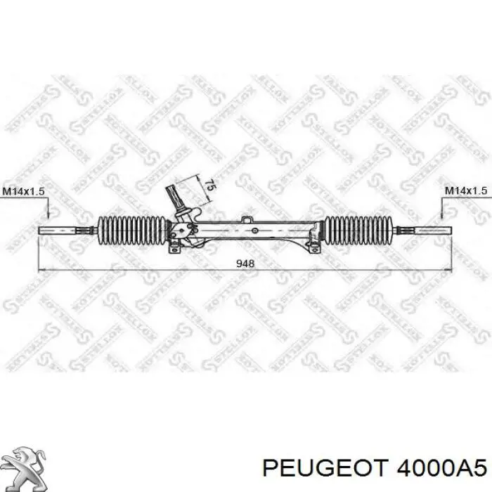 Listwa kierownicza (maglownica) Peugeot 405 II sedana (4B) (1992 - 1995) cena, od 246,04 USD