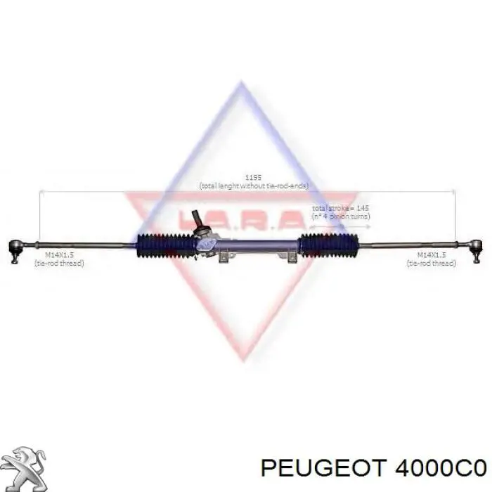 Listwa kierownicza (maglownica) Peugeot 306 hatchback (7A) (1993 - 2001) cena, od 79,43 USD