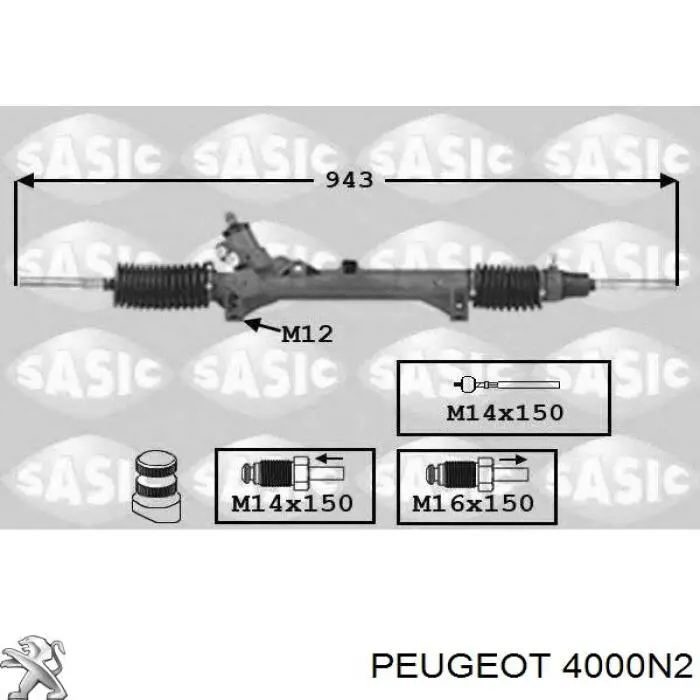 4000N2 Peugeot/Citroen Listwa kierownicza (maglownica)
