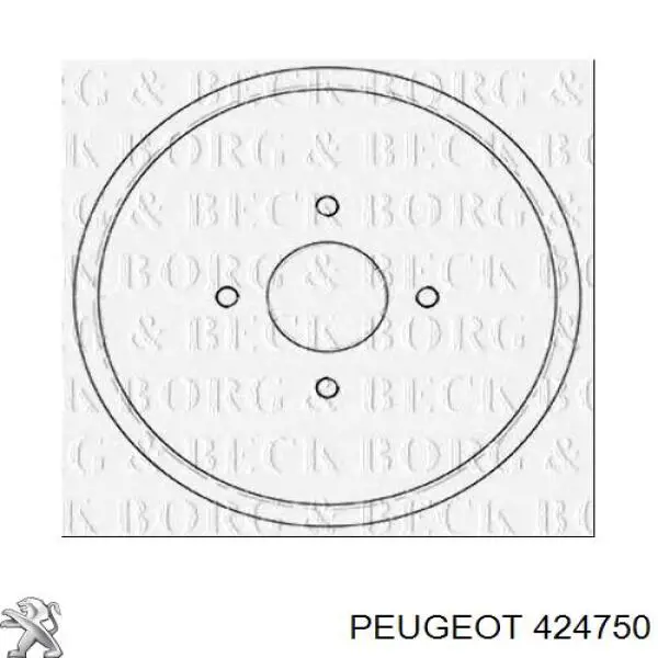 Bęben hamulcowy tylny Peugeot/Citroen 424750 cena, od 95,84 USD