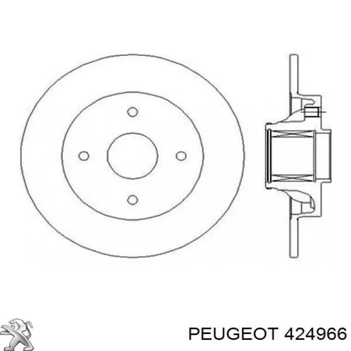 Do koszyka 424966 Peugeot/Citroen Tarcza hamulcowa tylna