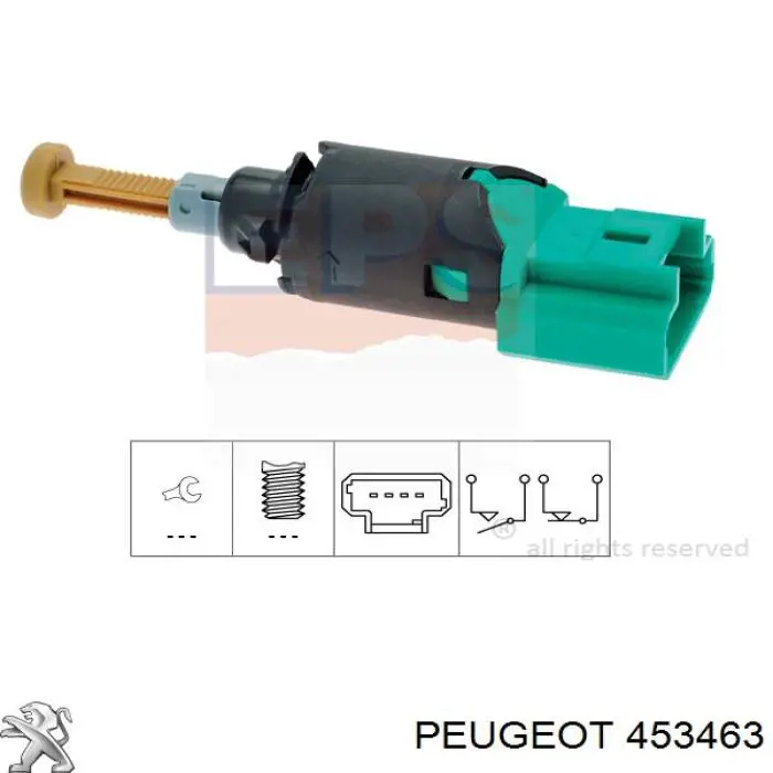 Czujnik włącznika świała stop Peugeot/Citroen 453463 cena, od 13,91 USD