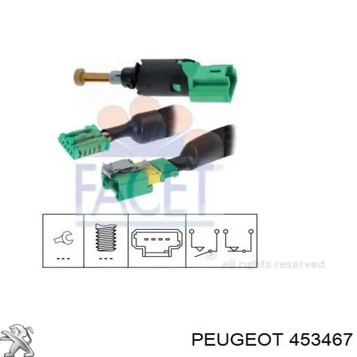 Do koszyka 453467 Peugeot/Citroen Czujnik włącznika świała stop