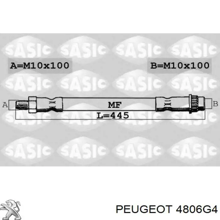 Do koszyka 4806G4 Peugeot/Citroen Przewód hamulcowy przedni