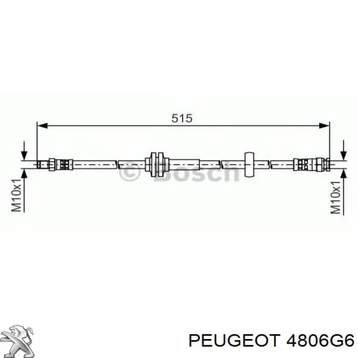 4806G6 Peugeot/Citroen Przewód hamulcowy przedni