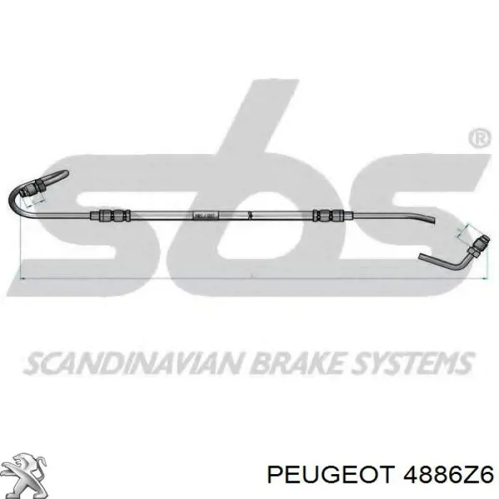 Przewód hamulcowy tylny lewy Peugeot/Citroen 4886Z6 cena, od 26,91 USD