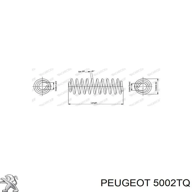 Sprężyna przednia Peugeot/Citroen 5002TQ cena, od 32,48 USD
