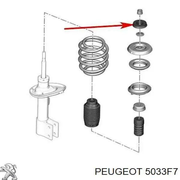Poduszka amortyzatora przedniego Peugeot/Citroen 5033F7 cena, od 17,82 USD