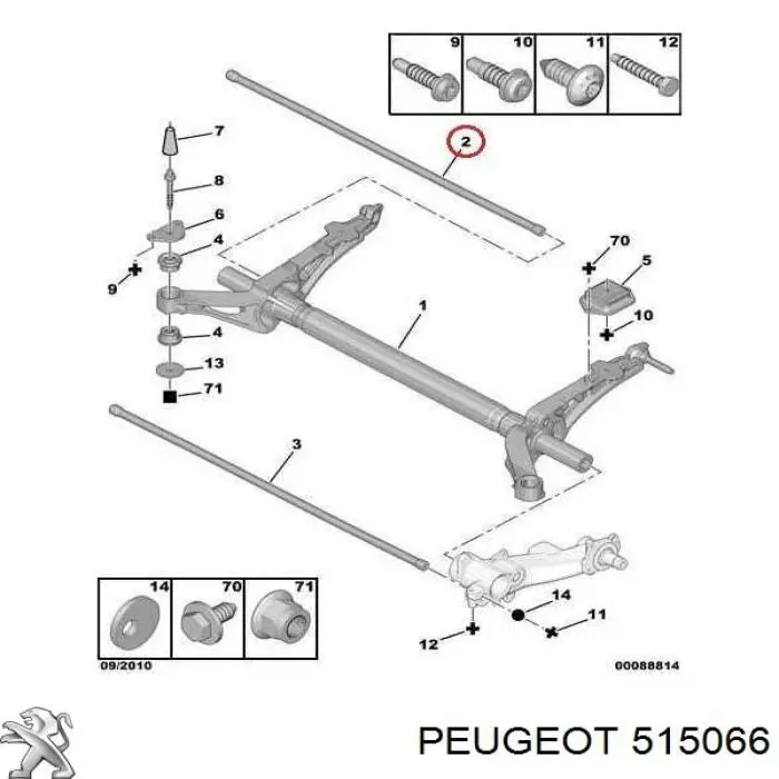 Drążek skrętny tylny prawy Citroen Berlingo (MF)