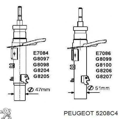 Amortyzator przedni lewy Peugeot/Citroen 5208C4 cena, od 55,55 USD