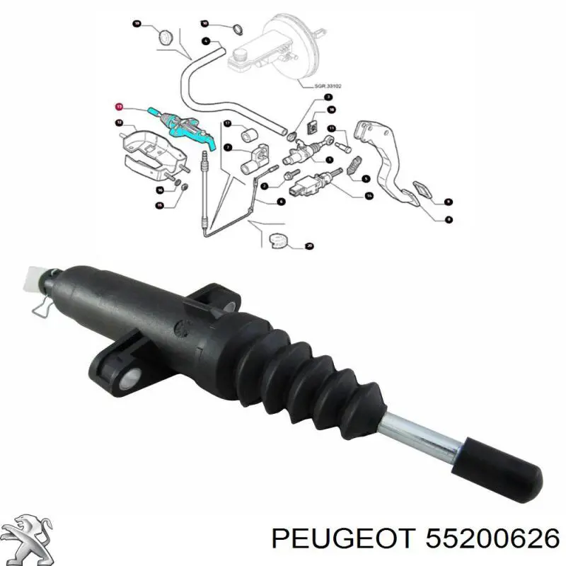 Do koszyka 55200626 Peugeot/Citroen Cylinder roboczy sprzęgła