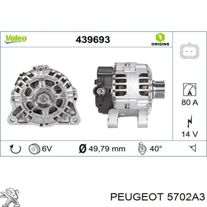 Do koszyka 5702A3 Peugeot/Citroen Alternator