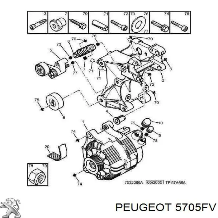 5705FV Peugeot/Citroen Alternator