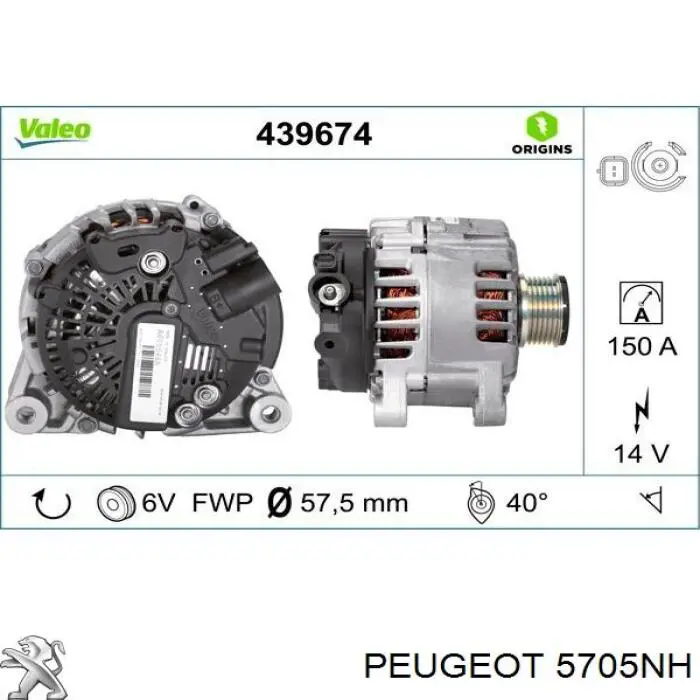 Do koszyka 5705NH Peugeot/Citroen Alternator