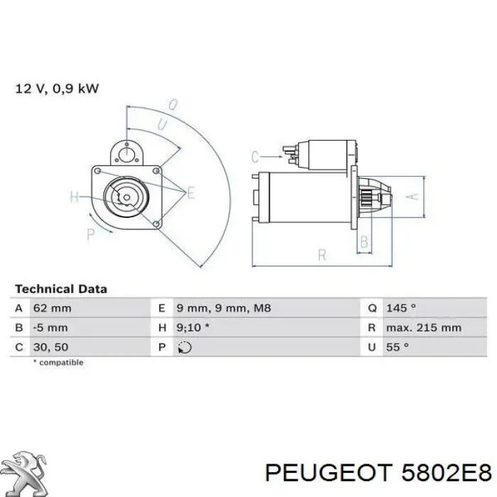 5802E8 Peugeot/Citroen rozrusznik