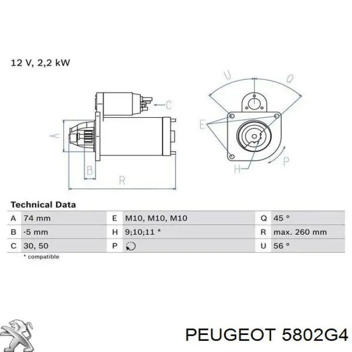 5802G4 Peugeot/Citroen rozrusznik