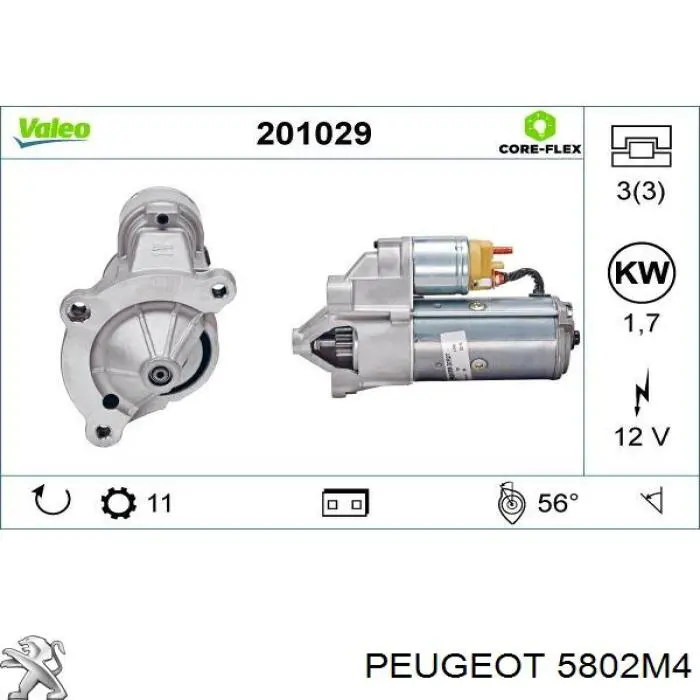Rozrusznik Peugeot/Citroen 5802M4