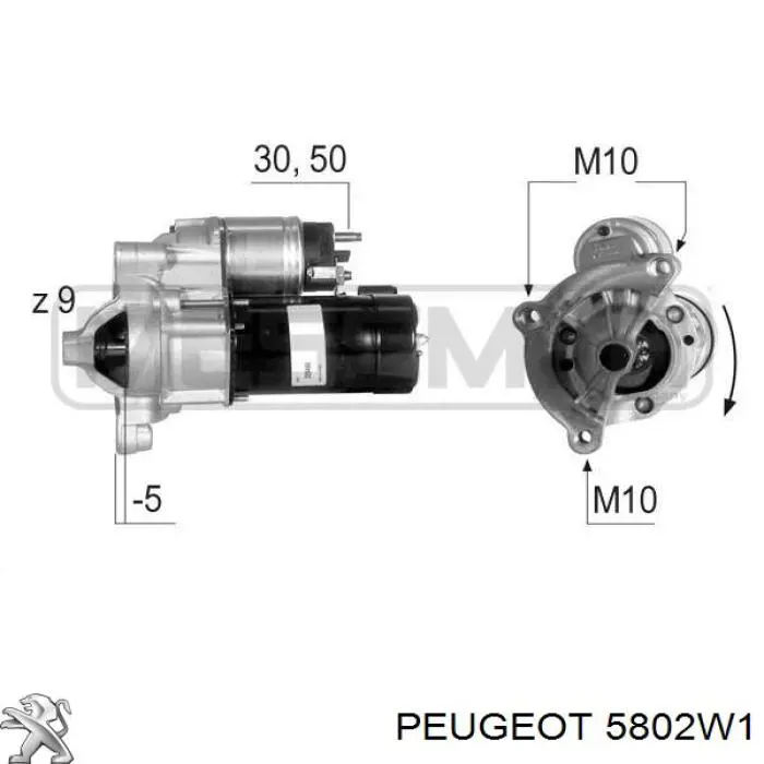 5802W1 Peugeot/Citroen rozrusznik
