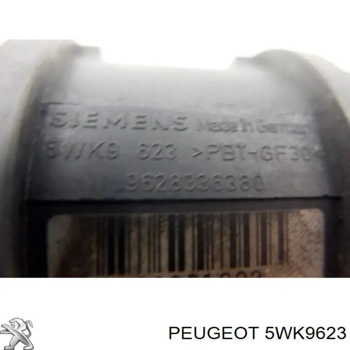 Do koszyka 5WK9623 Peugeot/Citroen Czujnik przepływu powietrza, przepływomierz powietrza M.A.F.