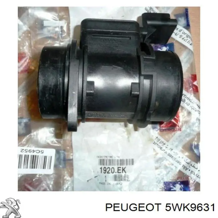 Czujnik przepływu powietrza, przepływomierz powietrza M.A.F. 5WK9631 Peugeot/Citroen