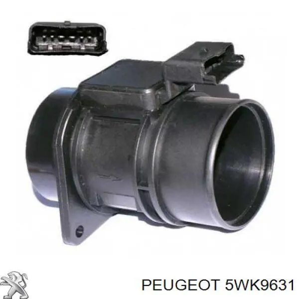 Czujnik przepływu powietrza, przepływomierz powietrza M.A.F. 5WK9631 Peugeot/Citroen