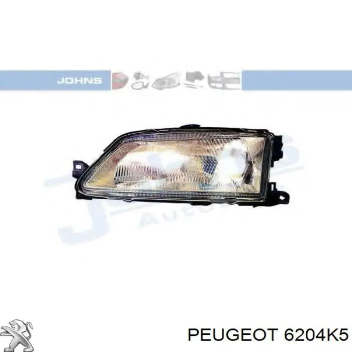 Reflektor lewy Peugeot/Citroen 6204K5 cena, od 56,18 USD