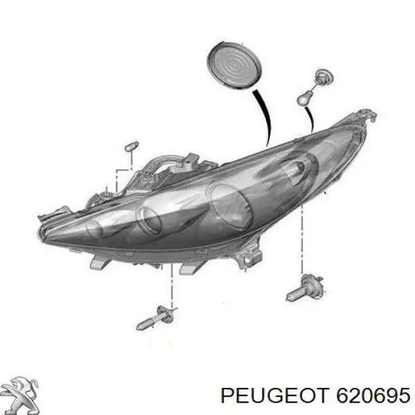 Reflektor prawy Peugeot/Citroen 620695 cena, od 187,46 USD