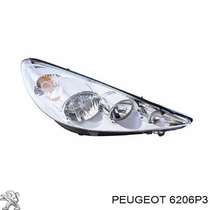 6206P3 Peugeot/Citroen Reflektor prawy