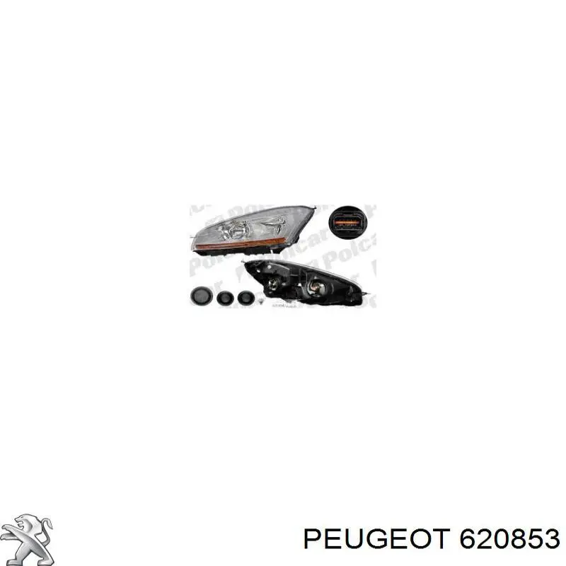 Reflektor lewy Peugeot/Citroen 620853 cena, od 170,50 USD