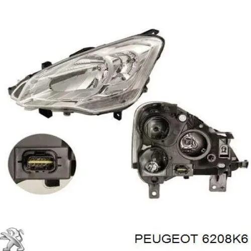 Reflektor lewy Peugeot/Citroen 6208K6 cena, od 197,50 USD