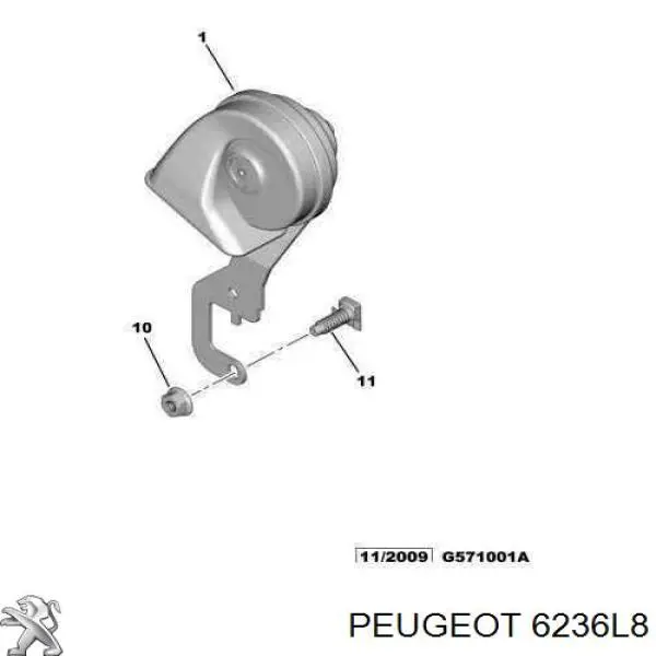 Sygnał dźwiękowy (klakson) Citroen C3 II hatchback (A51) (2009 - 2016) cena, od 95,81 USD