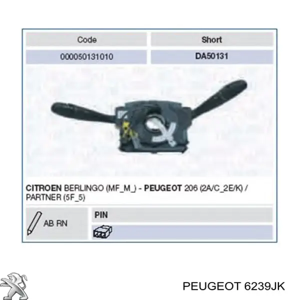 Przełącznik zespolony, w komplecie Peugeot/Citroen 6239JK cena, od  