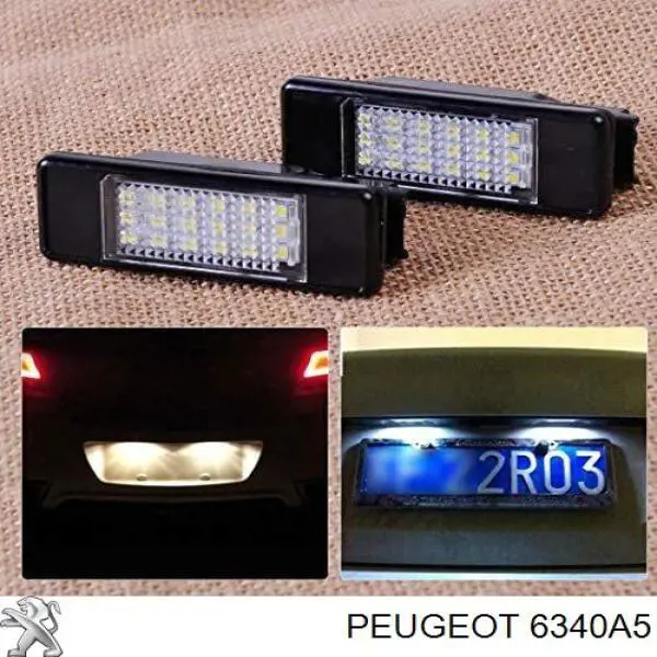 Lampa oświetlenia tylnej tablicy rejestracyjnej Peugeot/Citroen 6340A5 cena, od 17,85 USD
