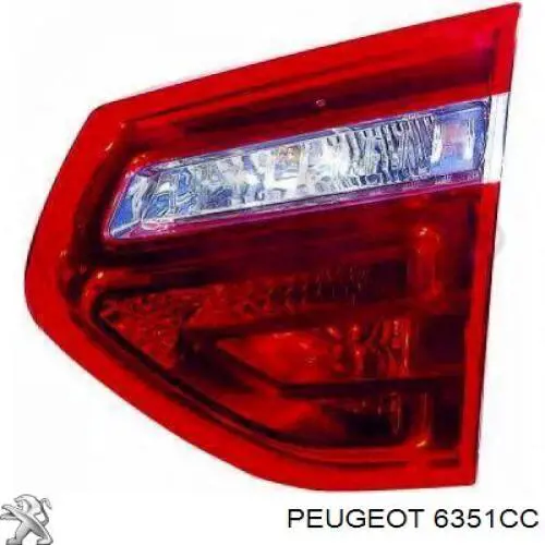 6351CC Peugeot/Citroen Lampa zespolona tylna prawa wewnętrzna