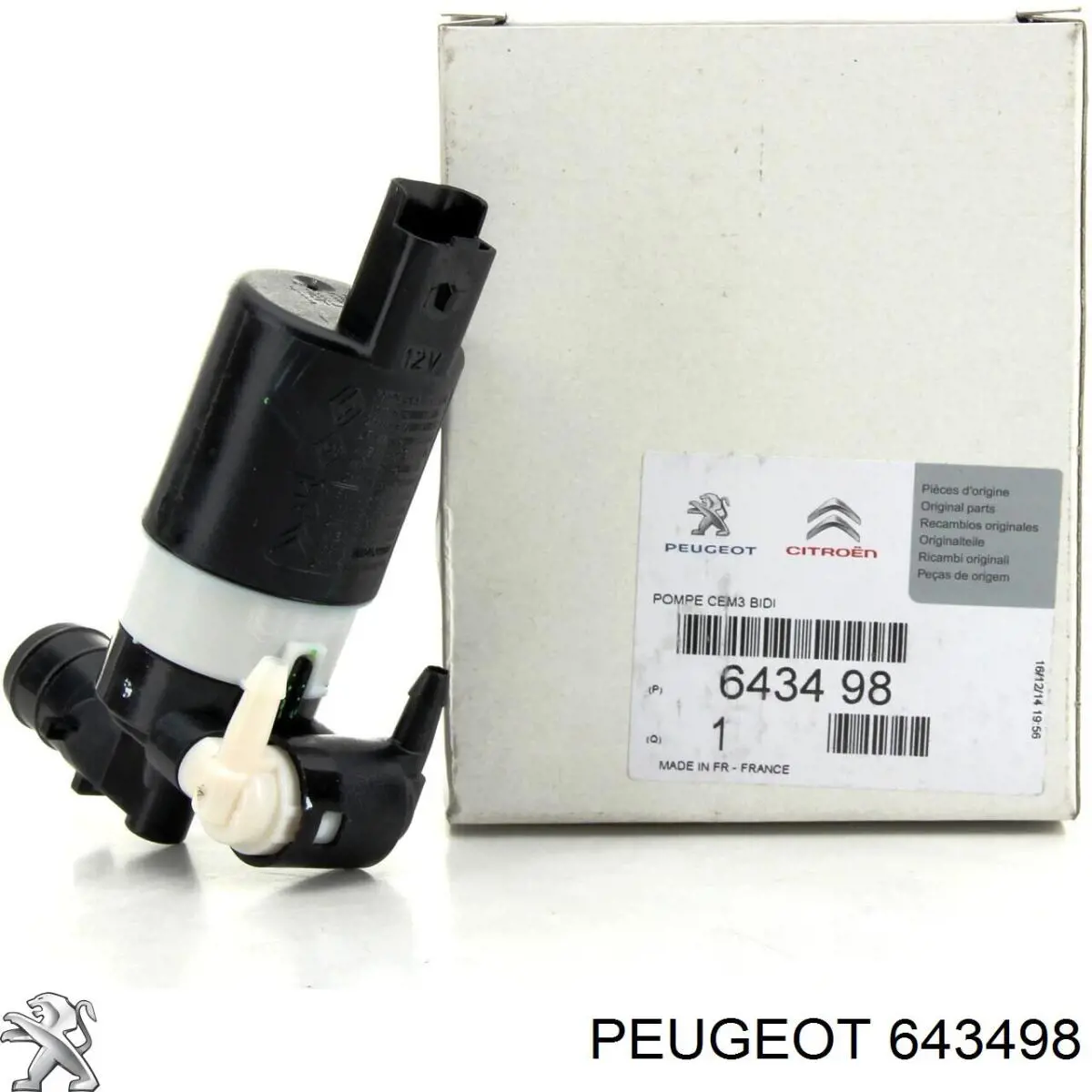 Pompka spryskiwacza szyby przedniej Peugeot/Citroen 643498 cena, od 30,45 USD