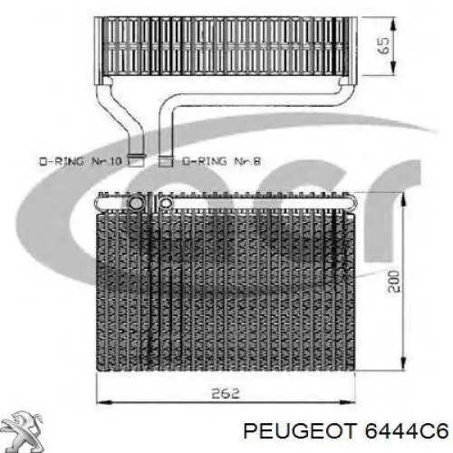 6444C6 Peugeot/Citroen Parownik klimatyzacji