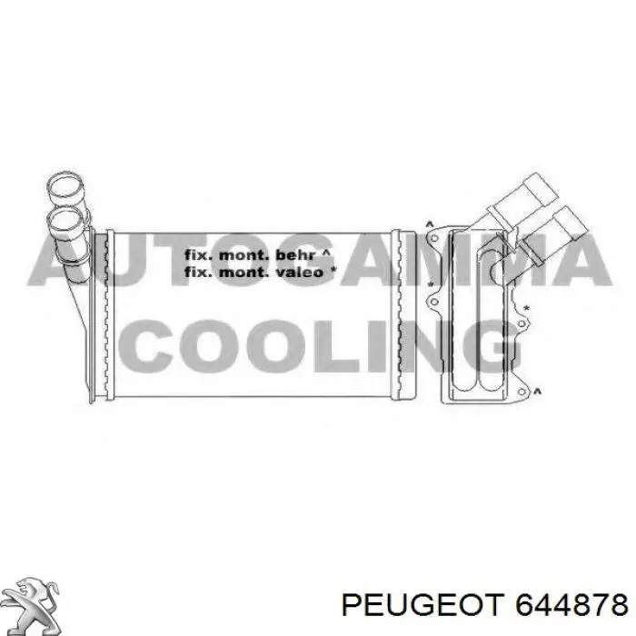 Do koszyka 644878 Peugeot/Citroen Chłodnica nagrzewnicy (ogrzewacza)