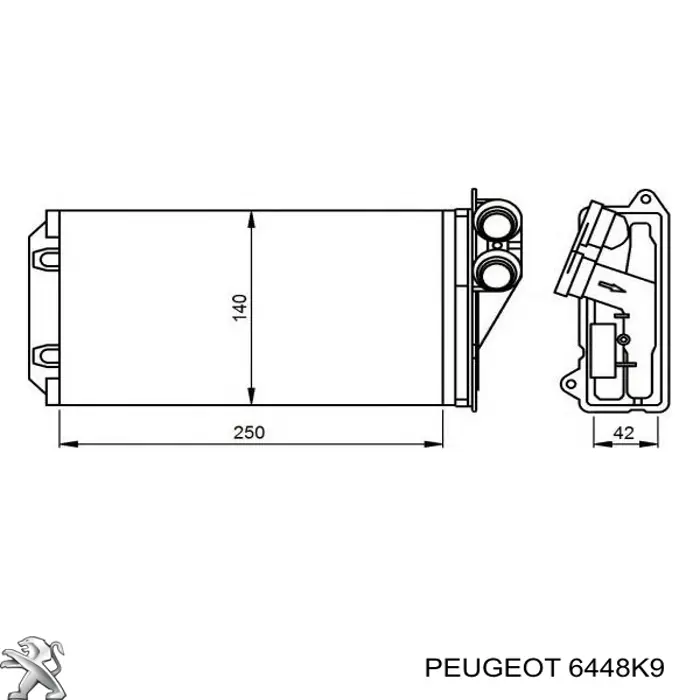 Do koszyka 6448K9 Peugeot/Citroen Chłodnica nagrzewnicy (ogrzewacza)