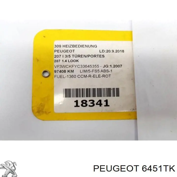 Sterownik trybów ogrzewania/klimatyzacji Peugeot 207 hatchback (WA, WC) (2006 - 2015) cena, od 90,78 USD