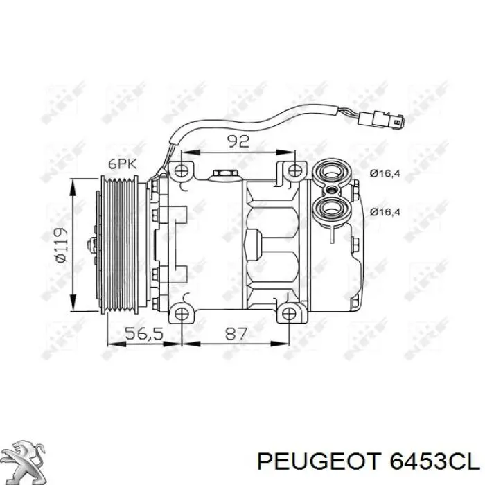 6453CL Peugeot/Citroen sprężarka klimatyzacji