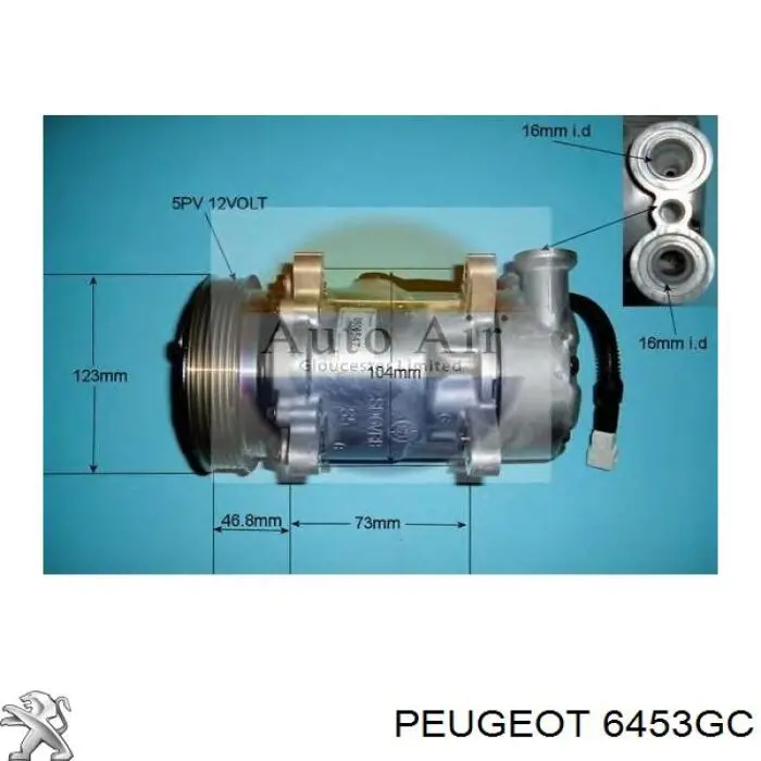 6453N1 Peugeot/Citroen sprężarka klimatyzacji