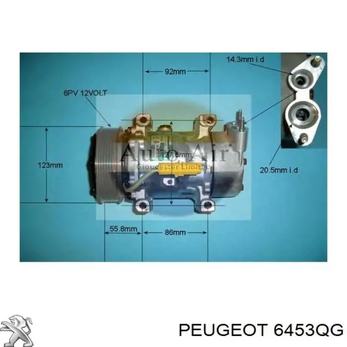 6453QG Peugeot/Citroen sprężarka klimatyzacji