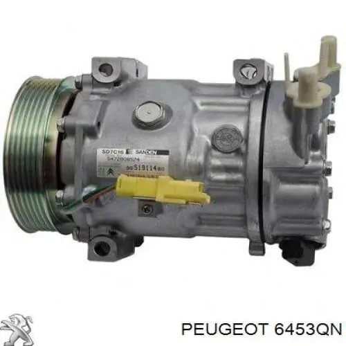 6453QN Peugeot/Citroen Sprężarka klimatyzacji