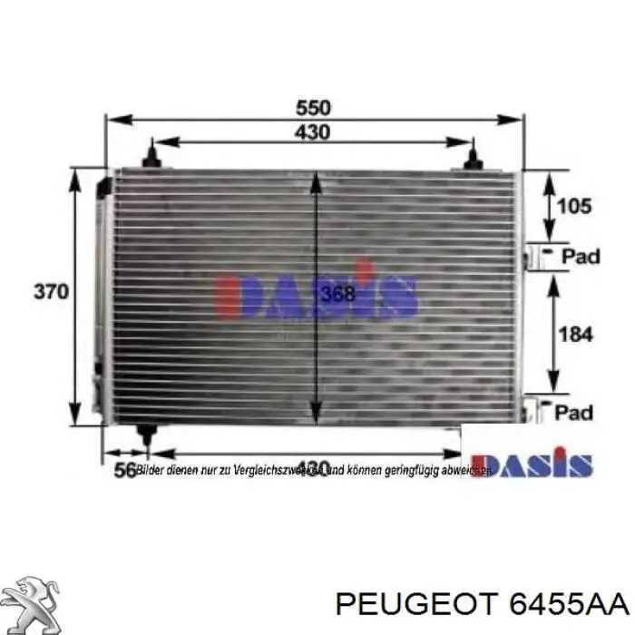Do koszyka 6455AA Peugeot/Citroen Chłodnica klimatyzacji