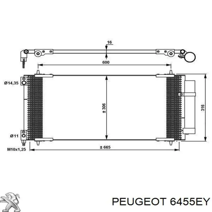 6455EY Peugeot/Citroen Chłodnica klimatyzacji